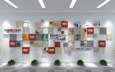 公司团队3D立体风采照片文化墙