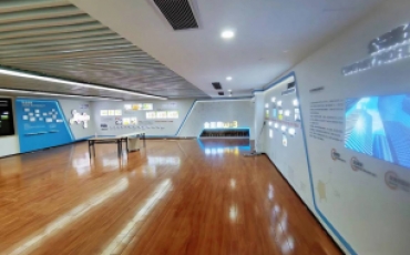 金亚麻现代科技展厅文化墙制作