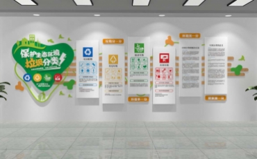 绿色垃圾分类环保文化墙