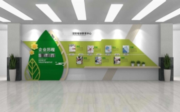清新绿色企业发展历程文化墙